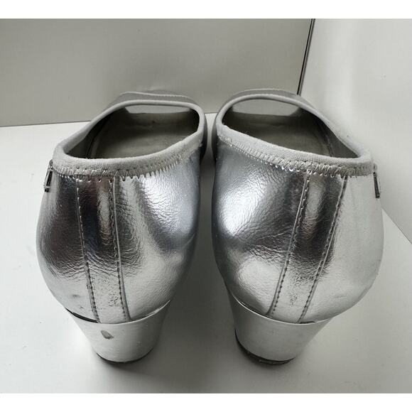 Vintage Anne Klein Sport CAMRYNE Silver OpenToe Wedge Pumps, Sz 11, 15-100 - Picture 5 of 9